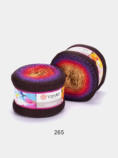 Пряжа YarnArt Flowers 55% Хлопок 45% Полиакрил 250г 1000м, 1 моток