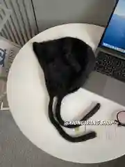 Хаки шапка чепчик женский на завязках, вязаная