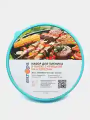 Розовый набор посуды в контейнере, для пикника, на 4 персоны