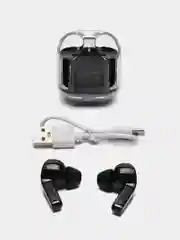 Розовый беспроводные наушники TWS BT16 PRO версия, с прозрачным кейсом+ЧЕХОЛ,наушники беспроводные