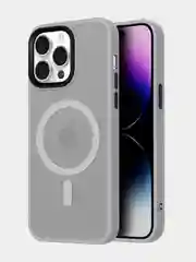 Серый чехол MagSafe (Магсейф) для iPhone 11, 12, 13, 14, 15, Pro, Plus, Max, силиконовый