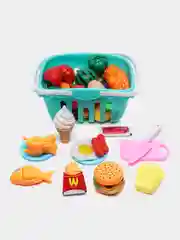 Игрушки "Фрукты и овощи" на липучках/Набор продуктов/Овощи/Фрукты/ПиццаПосуда/Корзина/Торт