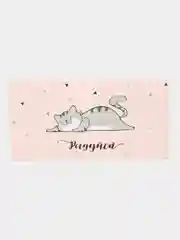 Пастельно-коралловый конверт для денег с котиками, денежная открытка- конверт с котами, 75 видов