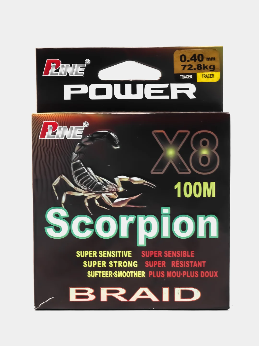 Зеленый плетенка Scorpion, леска рыболовная, Х-8 и Х-4, подарок мужчине