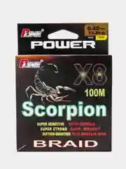 Зеленый плетенка Scorpion, леска рыболовная, Х-8 и Х-4, подарок мужчине