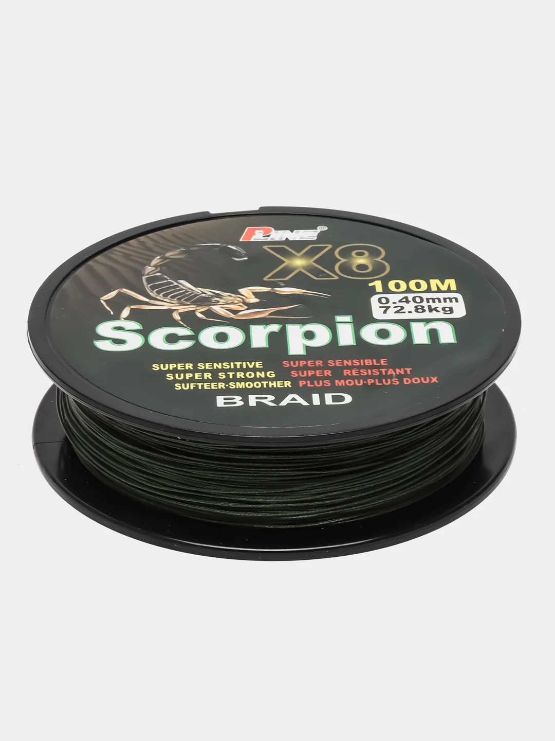 Зеленый плетенка Scorpion, леска рыболовная, Х-8 и Х-4, подарок мужчине