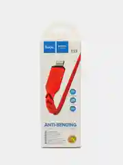 Красный кабель для iphone Lightning - USB для быстрой зарядки hoco X59