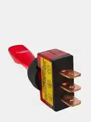 Красный тумблер 12V 20А (3c) ON-OFF однополюсный с подсветкой (комплект с клеммами и термоусадкой)