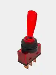 Красный тумблер 12V 20А (3c) ON-OFF однополюсный с подсветкой (комплект с клеммами и термоусадкой)