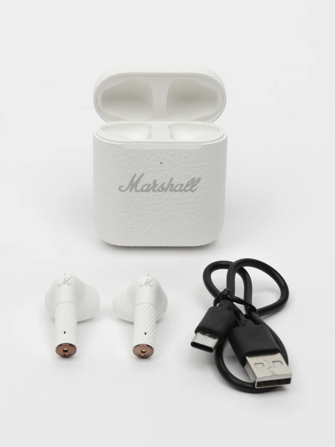 Белый беспроводные внутриканальные наушники Marshall minor III с кейсом, Маршал 3