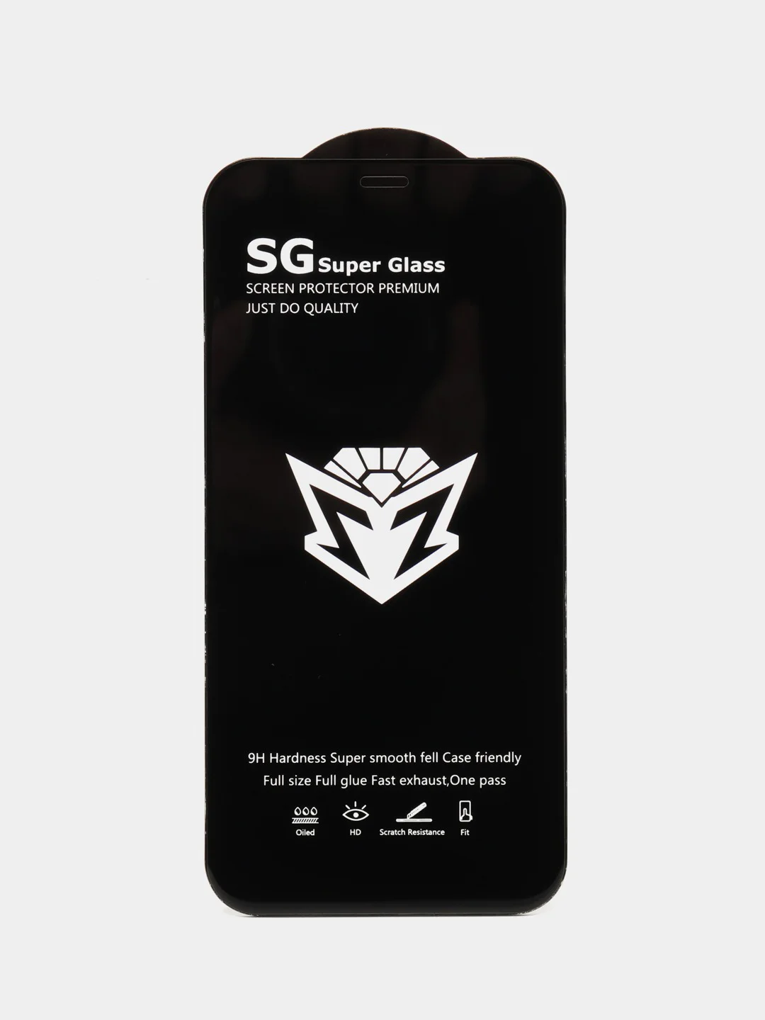 Черный защитное закаленное стекло SuperGlass для iPhone SE/7/8/Plus/Xs/XR,11/12 Pro Max+салфетки