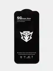 Черный защитное закаленное стекло SuperGlass для iPhone SE/7/8/Plus/Xs/XR,11/12 Pro Max+салфетки