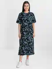 Ледяной платье-футболка Oversize с принтом, длинное