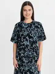 Ледяной платье-футболка Oversize с принтом, длинное
