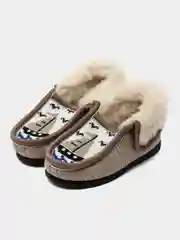 Бежевый чуни-тапочки для мальчиков утепленные, вязаные, Soft Slippers