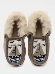 Бежевый чуни-тапочки для мальчиков утепленные, вязаные, Soft Slippers