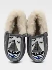 Серый чуни-тапочки для мальчиков утепленные, вязаные, Soft Slippers