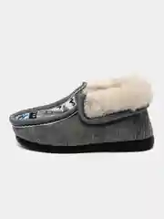 Серый чуни-тапочки для мальчиков утепленные, вязаные, Soft Slippers