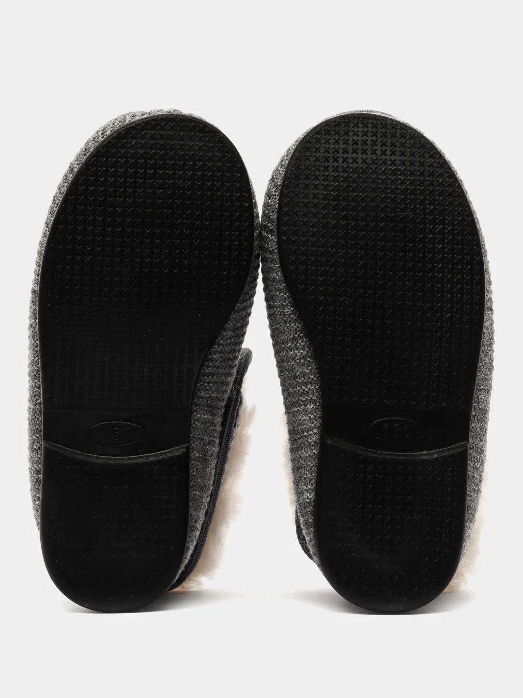 Серый чуни-тапочки для мальчиков утепленные, вязаные, Soft Slippers