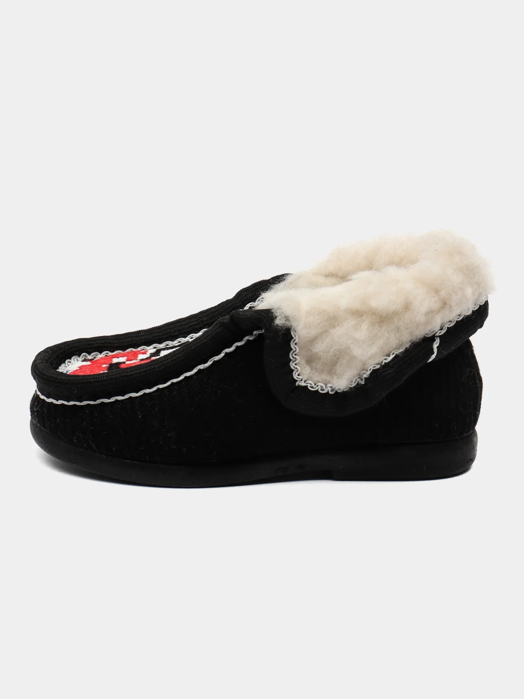 Черный чуни-тапочки для мальчиков утепленные, вязаные, Soft Slippers