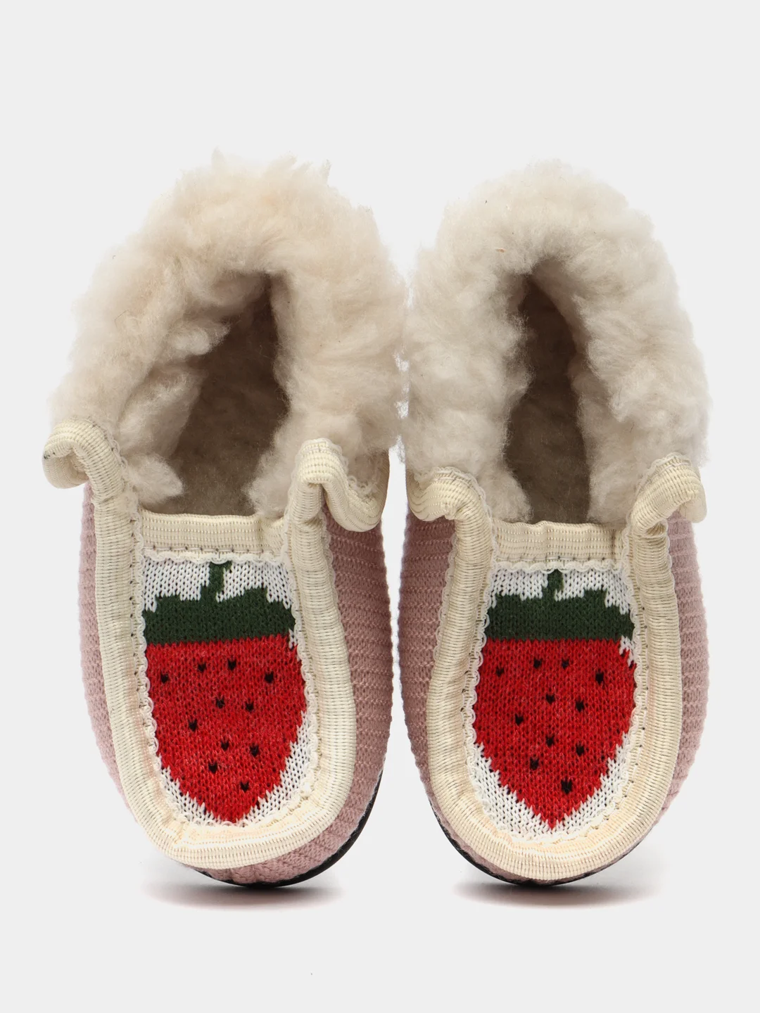Розовый чуни-тапочки для девочек вязаные Soft Slippers, утепленные экомехом