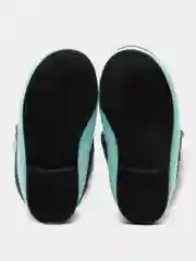 Бирюзовый чуни-тапочки для девочек вязаные Soft Slippers, утепленные экомехом