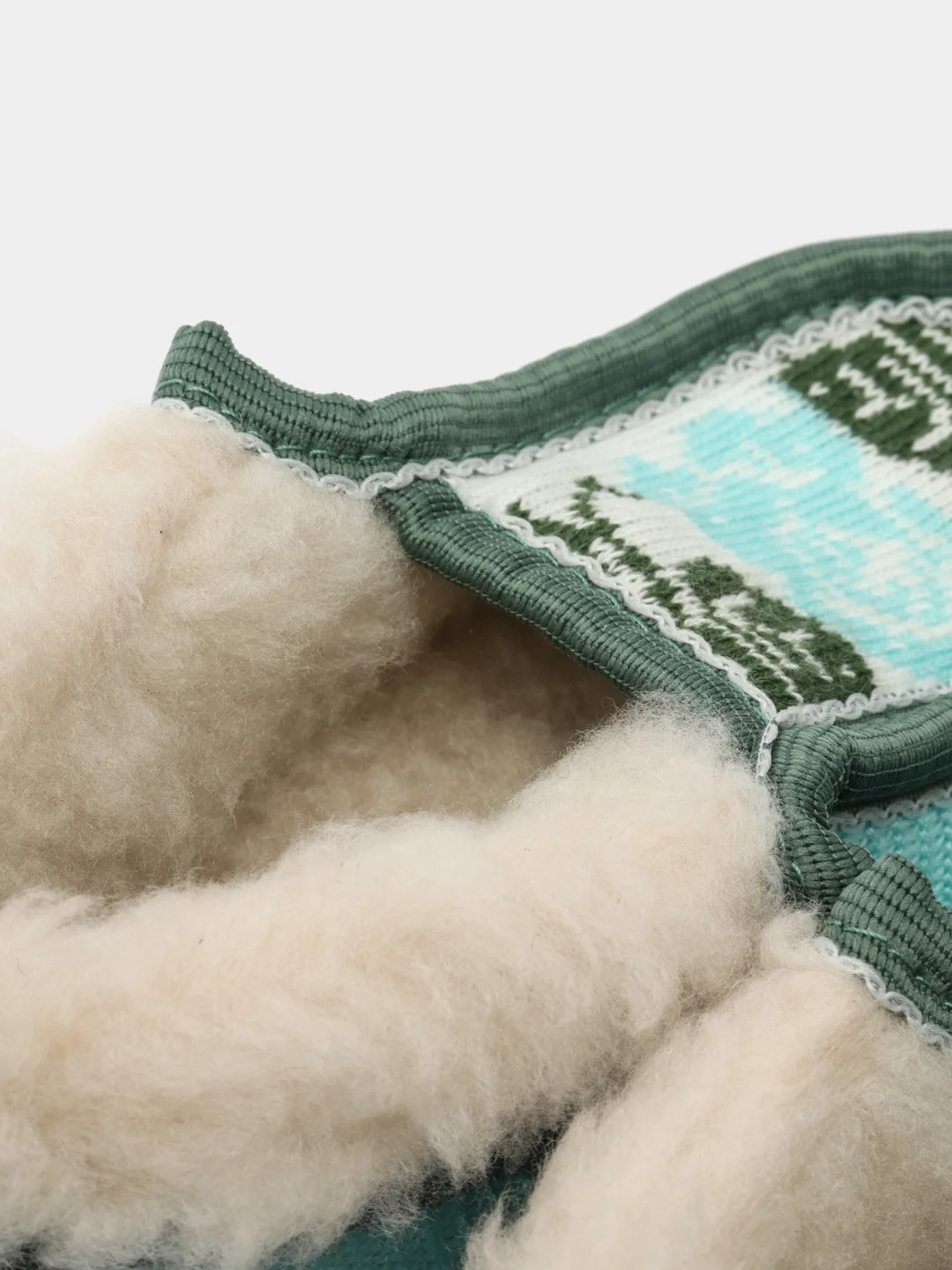 Бирюзовый чуни-тапочки для девочек вязаные Soft Slippers, утепленные экомехом