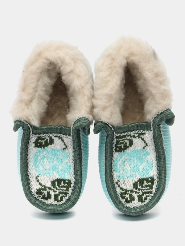 Чуни-тапочки для девочек вязаные Soft Slippers, утепленные экомехом