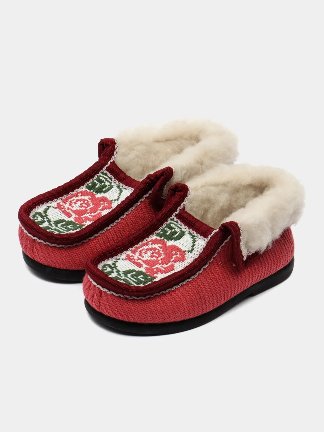 Коралловый чуни-тапочки для девочек вязаные Soft Slippers, утепленные экомехом