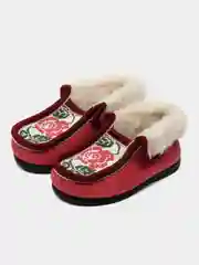 Коралловый чуни-тапочки для девочек вязаные Soft Slippers, утепленные экомехом