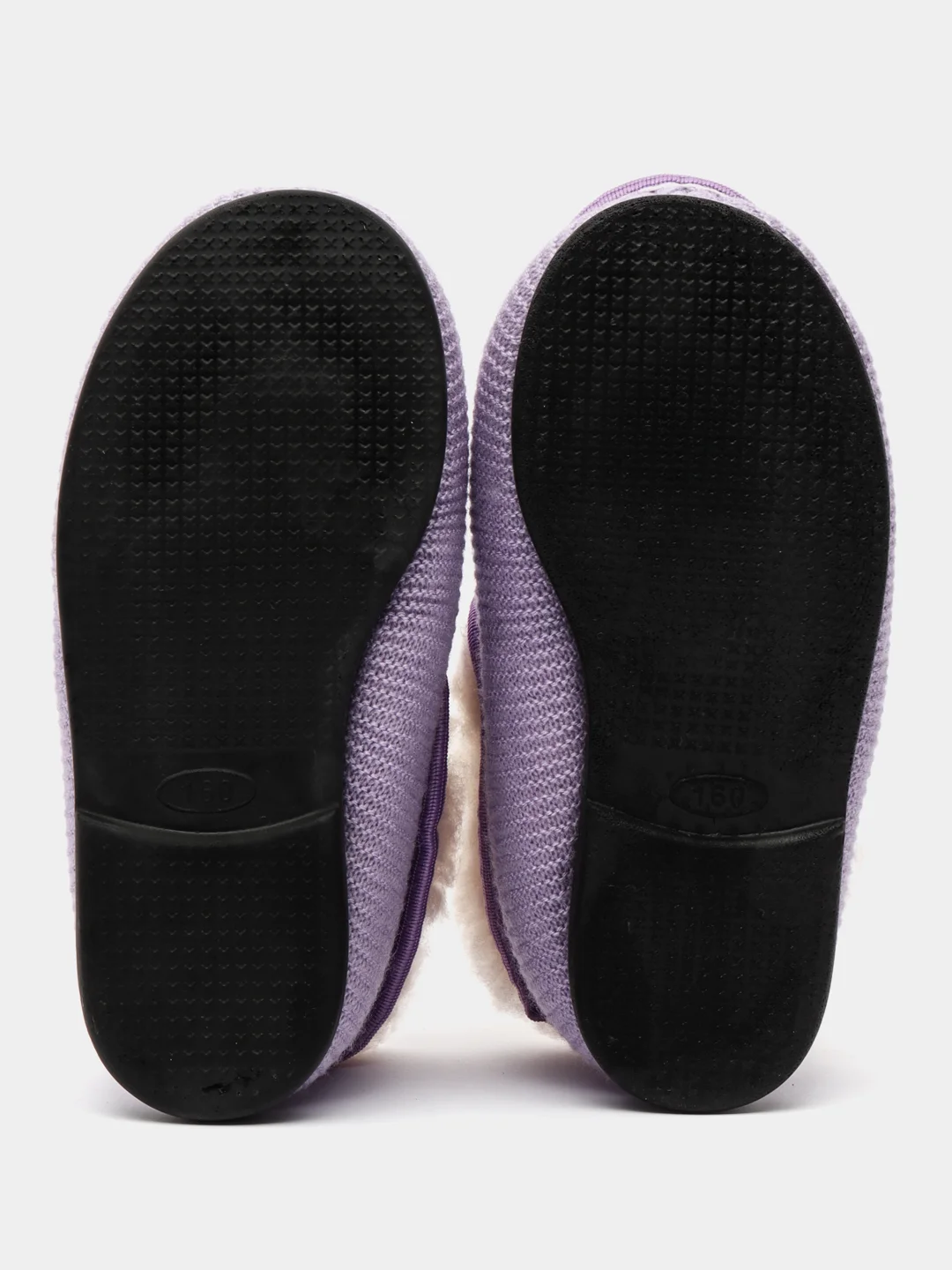 Лавандовый чуни-тапочки для девочек вязаные Soft Slippers, утепленные экомехом