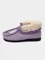 Лавандовый чуни-тапочки для девочек вязаные Soft Slippers, утепленные экомехом