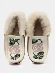 Пудровый чуни-тапочки для девочек вязаные Soft Slippers, утепленные экомехом