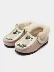 Пудровый чуни-тапочки для девочек вязаные Soft Slippers, утепленные экомехом