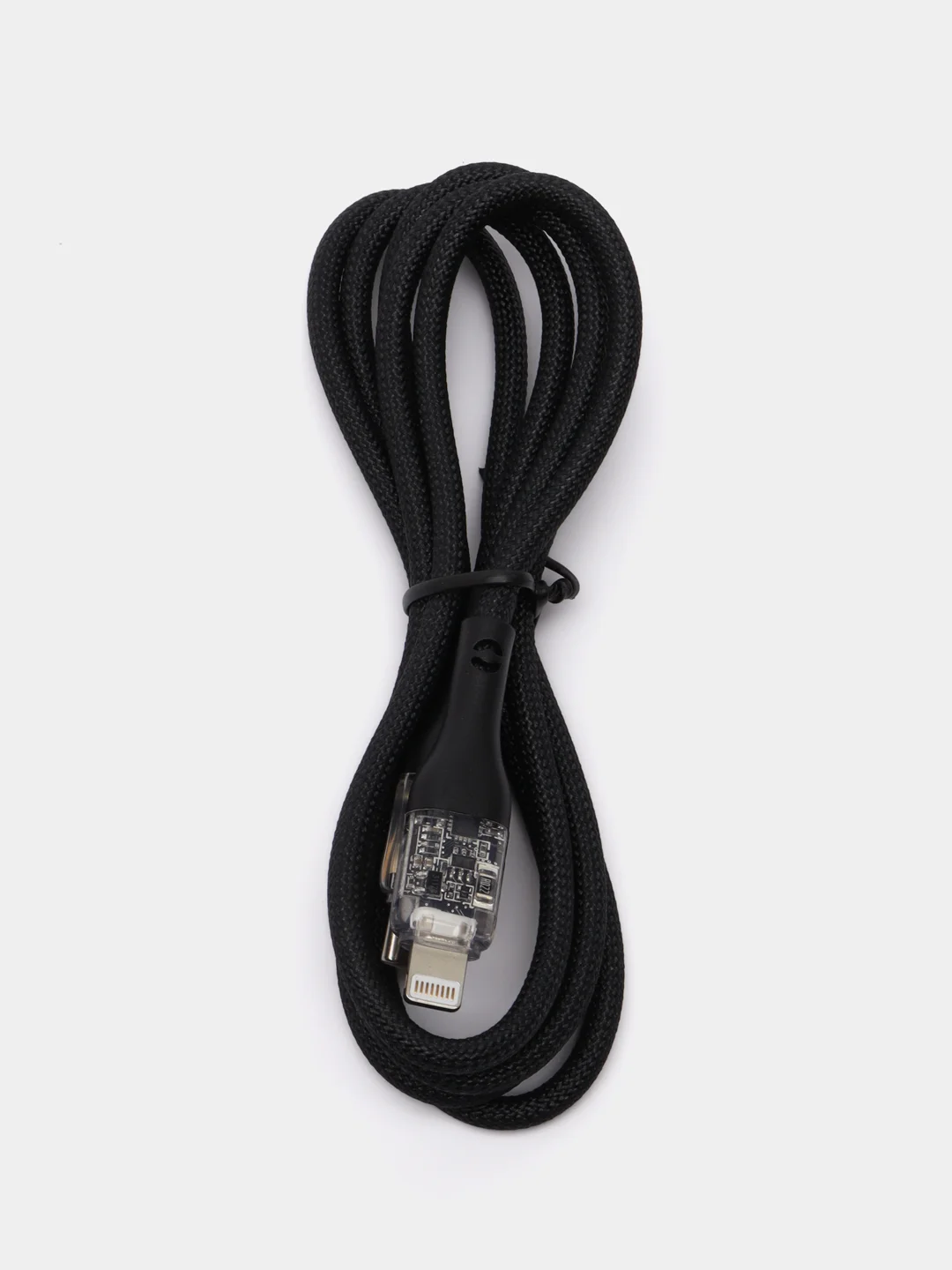 Черный кабель Hoco U115 с Type-C на Lightning 20W для зарядки и передачи данных с LED-ДИСПЛЕЕМ