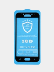 Защитное стекло для Samsung J2 Pro (2018) 10D, черная рамка, закругленные края