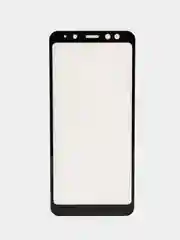 Черный защитное 5D 9H стекло на Samsung A5 2018 (с черной рамкой)