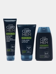 Avon CARE MEN шампунь, гель для бритья, бальзам после бритья/ Набор "Мягкий уход" для него