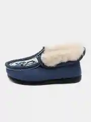 Синий чуни-тапочки для мальчиков утепленные, вязаные, Soft Slippers