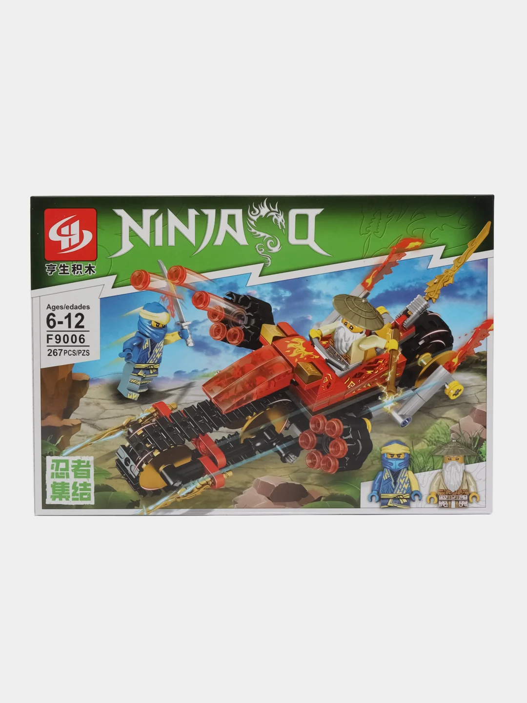 Красный конструктор "Ниндзя" / Ninja драконы, машины, роботы 261-267 деталей, лего совместимый