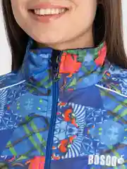Синий женский спортивный костюм яркой расцветки