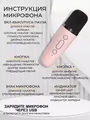Бежевый портативная караоке-колонка с беспроводным микрофоном