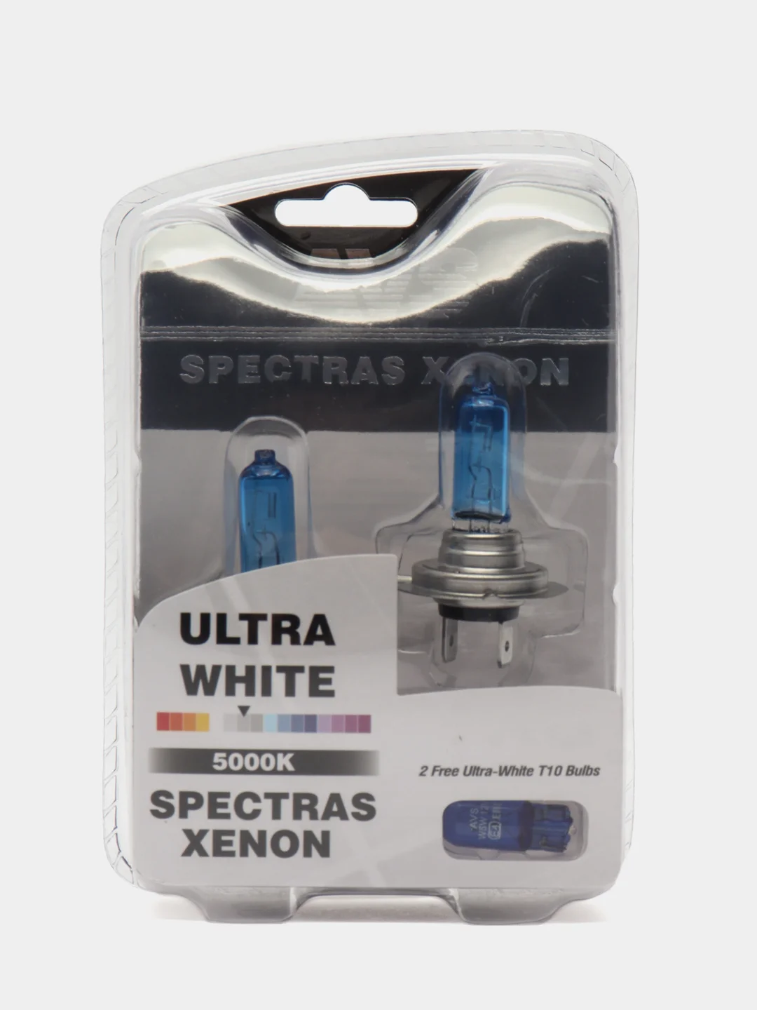 Газонаполненные лампы AVS SPECTRAS Xenon 5000K, H7, 12V, 75W, комплект 2+2 (T-10)