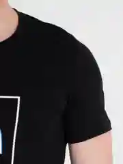 Черный футболка с принтом хлопок