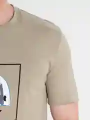 Хаки футболка с принтом хлопок