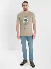 Хаки футболка с принтом хлопок