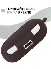 Черный чехол для Samsung Galaxy Buds / Buds+ Plus на наушники силиконовый КАРТОФАН тонкий матовый