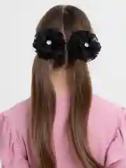 Черный бантики на резинке "Горошек"