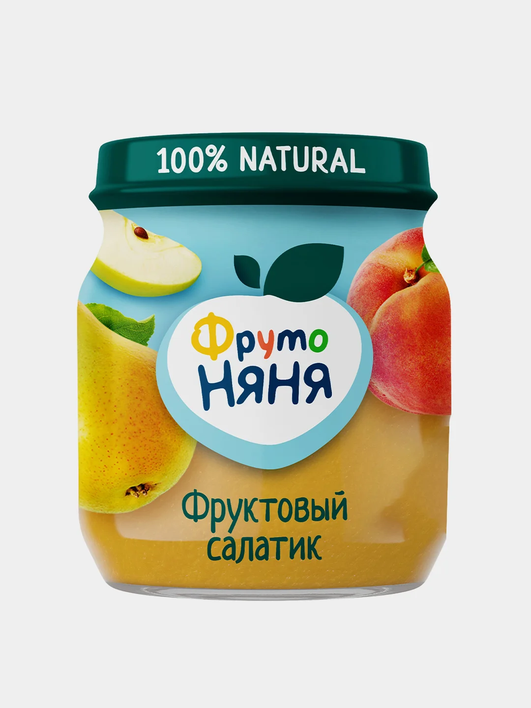 Пюре фруктовое "ФрутоНяня" с 5 месяцев, фруктовый салатик с персиком, 100 г, 12 штук