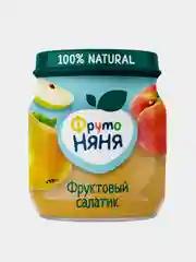 Пюре фруктовое "ФрутоНяня" с 5 месяцев, фруктовый салатик с персиком, 100 г, 12 штук